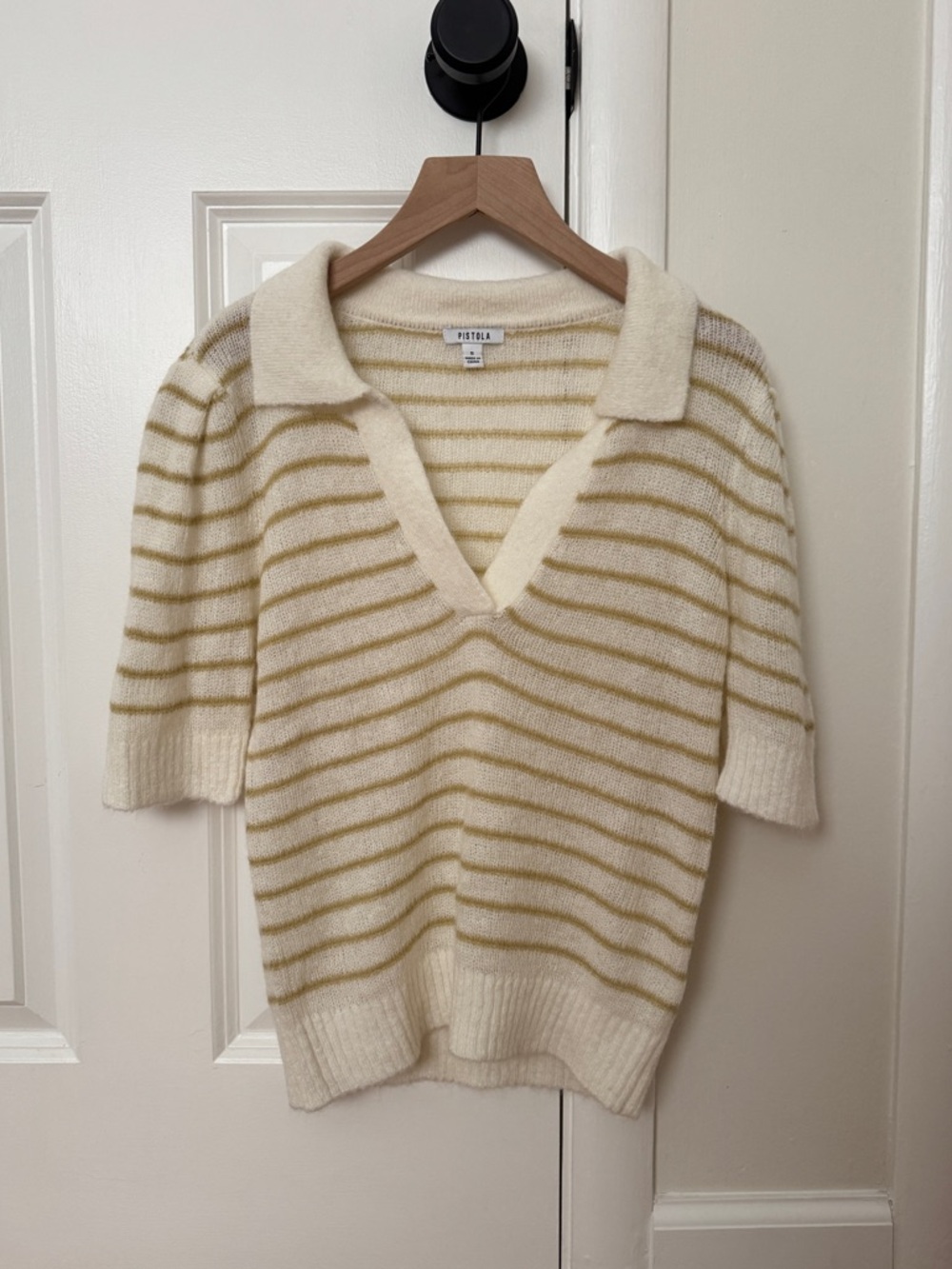 Pistola Billie Top in Pistachio Shell Stripe Size S NEW